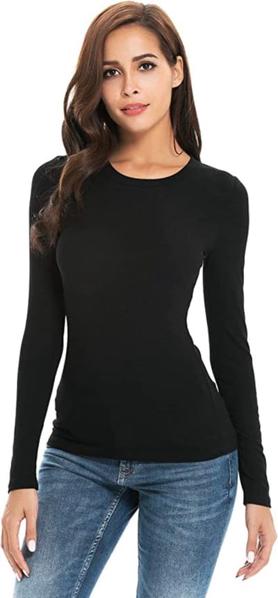 Hoogkwalitatieve Dames Thermo / Fleece / Warmte Shirt | Zwart - M/L