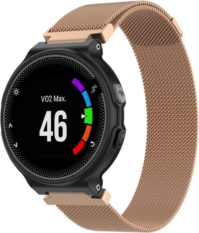 Milanees bandje - geschikt voor Garmin Forerunner 220 / 230 / 235 / 620 / 630 / 735XT / Approach S20 / S5 / S6 - rosegoud