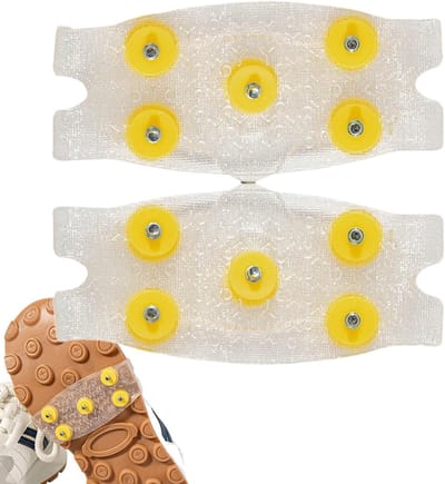 Antislip grijper | Antislip stijgijzers | Met 5 stalen noppen | antislip schoenovertrekken | Siliconen stijgijzers sneeuwijs | Voor wintersneeuw, wandelen, klimmen, vissen en outdoor hardlopen, 11 x 5