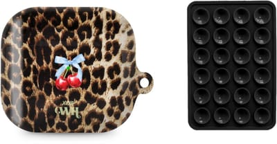 xoxo Wildhearts AirPods hoesje Berry Wild + Telefoonsticker Stick On Me Square Zwart – geschikt voor AirPods 4