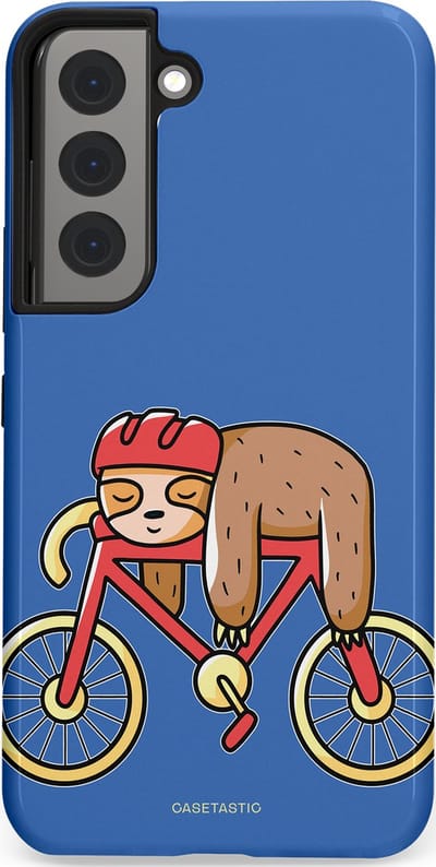 Casetastic hoesje geschikt voor Samsung Galaxy S22 - Dubbellaagse bescherming - Lui op reis - Fashion Case - Lavendel
