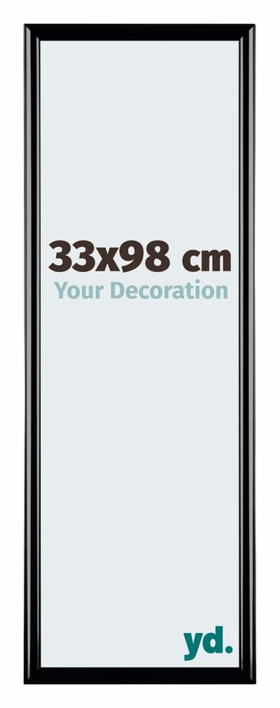 Your Decoration - Fotolijst 33x98 cm - Kunststof - Zwart Hoogglans - Bordeaux