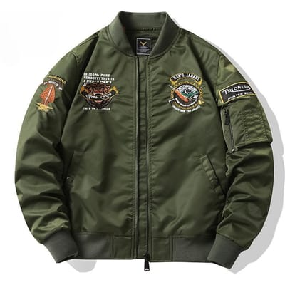 Lente en Herfst Nieuwe Air Force MA1 Pilotenjack Heren Zware Industrie Geborduurd Baseballuniform Grote Maat Jas Werkjas Trendy XXXXL