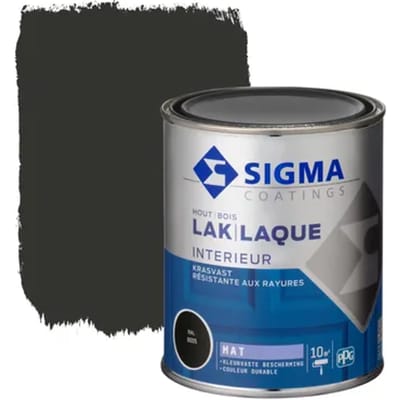 Sigma Houtlak Interieur - Mat - Zwart Ral 9005 - 750ml