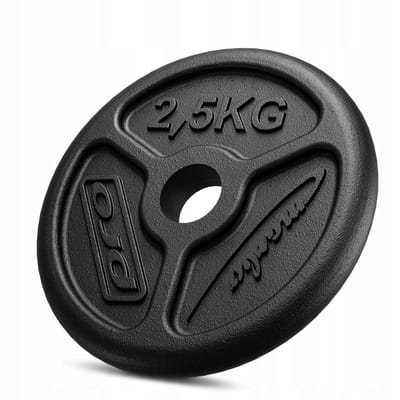 Marbo Sport - Halterschijf - Weight Plate slim - 2,5 kg - Gietijzer - Boring 31 mm - Voor krachttraining en thuisgym en Home Gym - Zwart