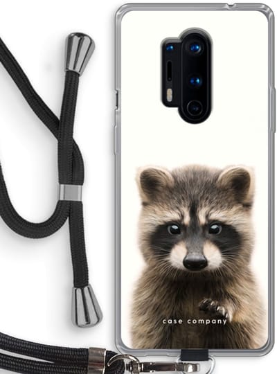 Case Company® - Hoesje met koord geschikt voor OnePlus 8 Pro hoesje met Koord - Rocco - Telefoonhoesje met Zwart Koord - Bescherming aan alle Kanten en Over de Schermrand