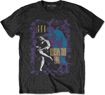 Guns N' Roses - Illusion Tour '91 Heren T-shirt - S - Zwart