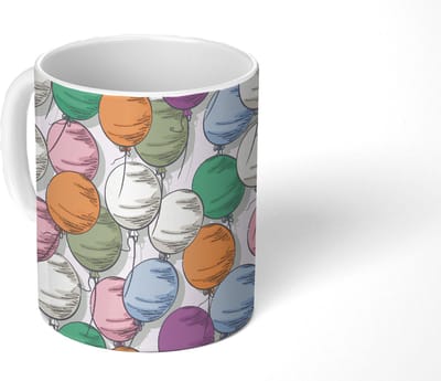 Mok - Koffiemok - Ballonnen - Patroon - Feest - Mokken - 350 ML - Beker - Koffiemokken - Theemok