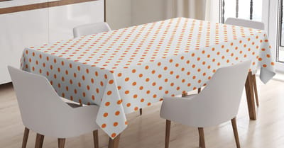 ABAKUHAUS oranje tafelkleed, gevlekte tegelpatroon, gepersonaliseerde print heldere kleuren zonder vervaging Wasbaar voor buitenruimte, 140 x 240 cm, oranje wit