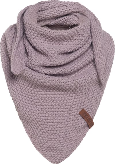 Knit Factory Coco Gebreide Omslagdoek Junior - Kindersjaal - Sjaal meisje - Wintersjaal - Driehoek Sjaal - Stola - Wollen sjaal - Roze sjaal - Mauve - 140x60 cm