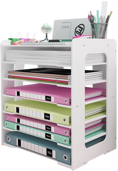 Unyqoos® Bureau-organizer met Meerdere Lagen voor Documentenopslag en Ruimtebesparing op Kantoor en Thuis