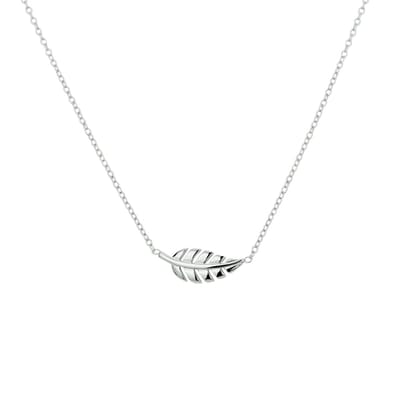 Ketting - Anker Collier met Veer - Zilver - 40 - 42 - 44 cm - 1.2mm - Gerhodineerd zilver - Ketting