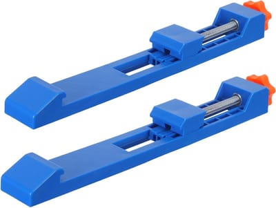 Verstelbare Cirkelzaag Geleiderail - Zaaggeleider Klem - Nauwkeurig Zagen - Heldere Markeringen - 2 Stuks - Blauw