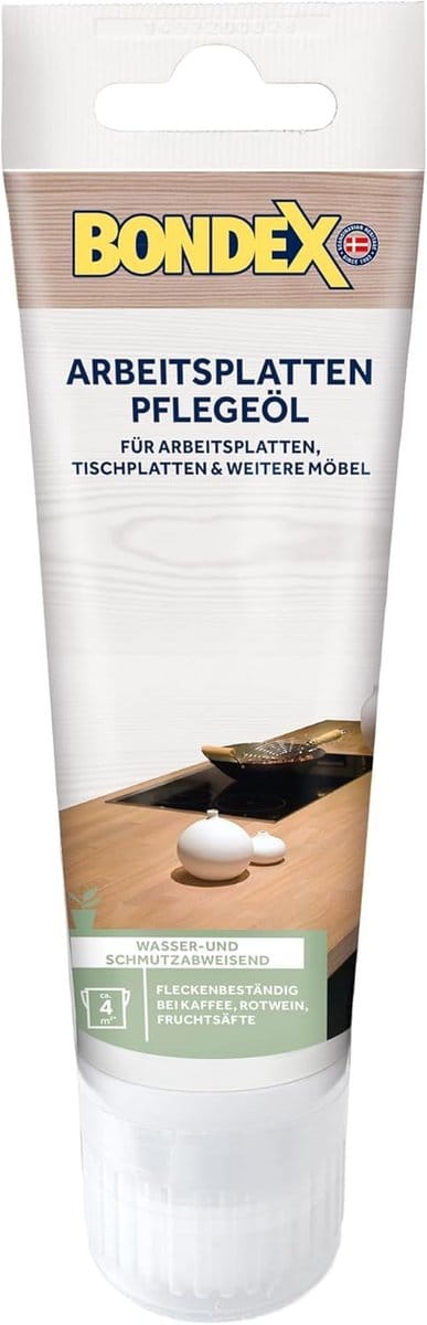 Bondex Werkblad Houtolie, kleurloos, 100 ml, natuurlijke houtolie voor tafels en meubels, werkbladolie voor houtbescherming, onderhoudsolie