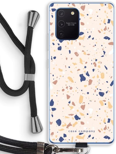 Case Company® - Hoesje met koord geschikt voor Samsung Galaxy Note 10 Lite hoesje met Koord - Terrazzo N°23 - Telefoonhoesje met Zwart Koord - Bescherming aan alle Kanten en Over de Schermrand