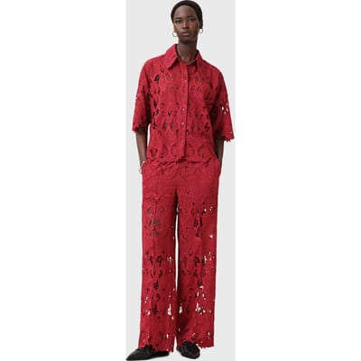 AllSaints Charli Emb Shirt Burnt Brick Red Taglia: 4 | Magliette intime Outlet | Donna | Rosso