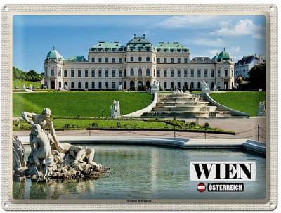 Blechschild Reise Wien Österreich Schloss Belvedere 40x30cm