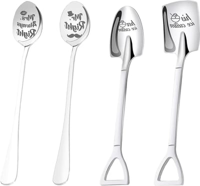 Elegante RVS Dessertlepel voor IJs en Geboorte Geschenken - Gepersonaliseerde Bestek voor Grootouders en Verjaardagen