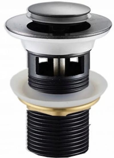 Mexen klik-klak plug klein rond met overloop, zwart - 79925-70