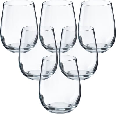 KADAX Drinkglazen, 360 ml waterglazen van hoogwaardig glas, doorzichtige universele glazen, ovale drankglazen voor water, sap, dranken, koffie (6 x 360 ml, Patricia)