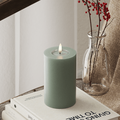 Deluxe Homeart - Led Kaars Salie Groen 7,5 x 12,5 cm