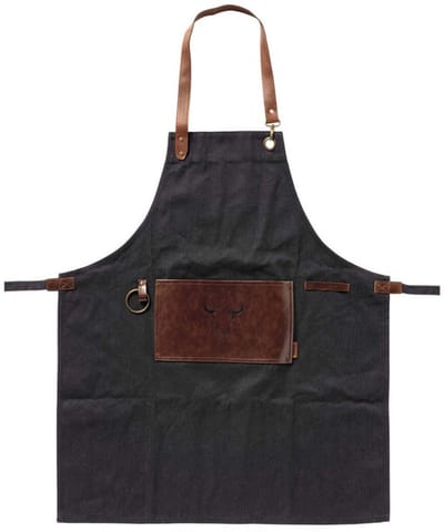 GRILL - schort 70x90 cm - Denim - zwart