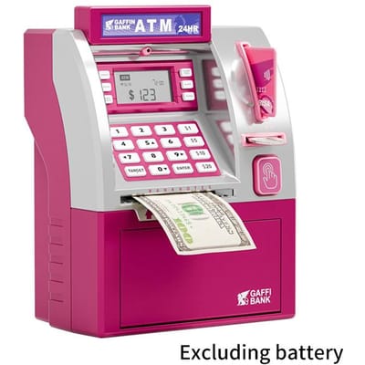 Grote Capaciteit Geldautomaat Automatische Teller Machine Spaarpot Munt Geld Bank Kaart Spaardoos Wachtwoord Teller Sleutelslot Kluis Kinderen Cadeaus