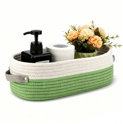 Daity 1 stuk - Opbergmand - Opbergmand voor Organisatie - Geweven Decoratieve Mand voor Aanrecht - Voor Toilet Tank Top Plank Mand met Handvat