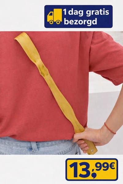Bamboe Rugkrabber en Massage Stick – Lange Houten Rugmassager
