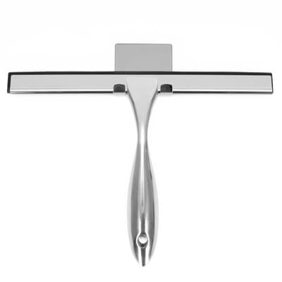 Springos Douchewisser - Raamwisser - Incl. Ophang Haak - Badkamer Accessoires - Zilver - 25 x 18,5 Cm