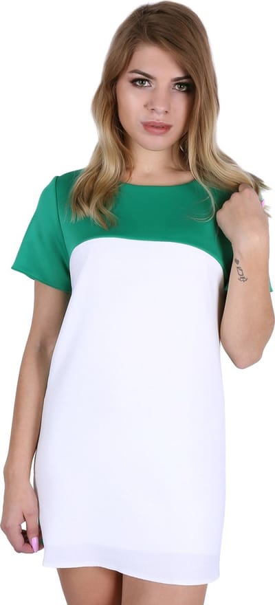 Crème-groene Mini Jurk John Zack