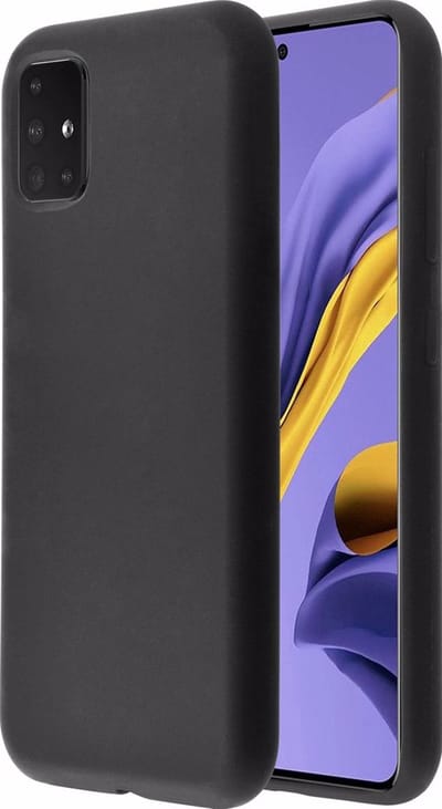Azuri Samsung Galaxy A51 hoesje - Siliconen backcover - Zwart