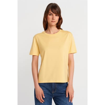 Dames Katoen Modal Crew Neck T-shirt