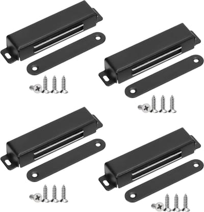 Magnetische Deurvangers - Kastsluitingen - Kasten Dicht Houden - Roestvrij Staal - 4 Stuks - Zwart