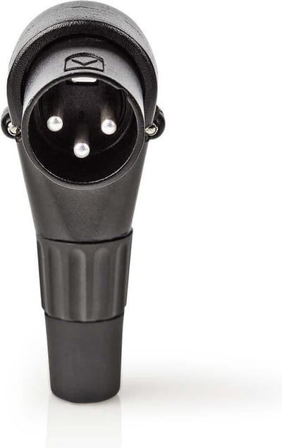 Nedis XLR-Connector - Gehoekt - Male - Vernikkeld - Solderen - Diameter kabelinvoer: 5.0 mm - Metaal - Zwart - 1 Stuks - Polybag