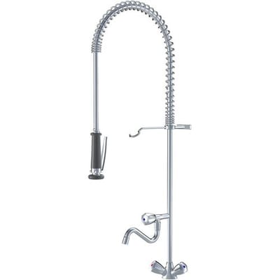 KWC Gastro two-handle sink mixer with dishwashing spray and swivel spout for professional kitchen K.24.41.61.000C06