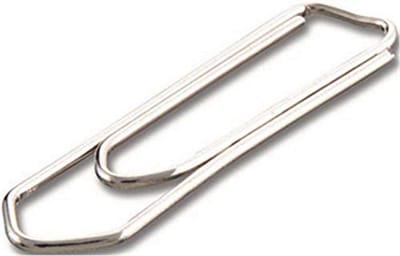Doos met 1000 paperclips - Vernikkelde letterbevestigingen - 30 mm - Kleur: zilvergrijs