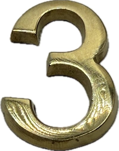 Nummerplaatje 3 - Nummerbordje Klein - Huisnummer - Deur en Kamernummer - Lockernummer - Plakcijfers - Zelfklevend - Brievenbus Nummer - Goud Look - 4 CM