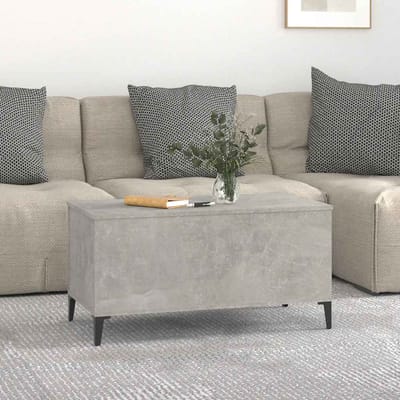 vidaXL - Salontafel - 90x44,5x45 - cm - bewerkt - hout - betongrijs