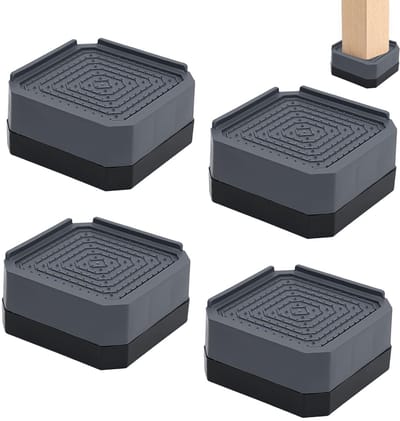 Meubelverhogers Set - 4 cm - Verstelbaar - Vierkant - Zwart - Voor Bed, Bank, Tafel, Bureau & Kast - Stabiele Meubelverhoging