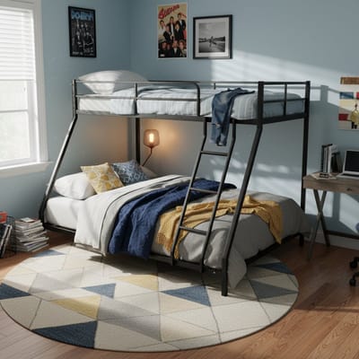 Metalen bed - 190x80/130 - Ruimtebesparend stapelbed frame voor 2 matrassen - metaal - zwart