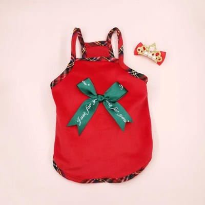 Jupe à bretelles pour chien de Noël Vêtements pour chien d'automne/hiver Jupe Vêtements pour chat Vêtements à carreaux de Noël Vêtements pour chiens pour petits chiens XL