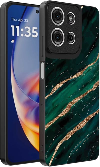 Geschikt voor Motorola Edge 50 Neo Telefoonhoesje met marmer opdruk - TPU backcover case marble design - Groen Goud - Smartphonica geschikt voor Motorola Edge 50 Neo