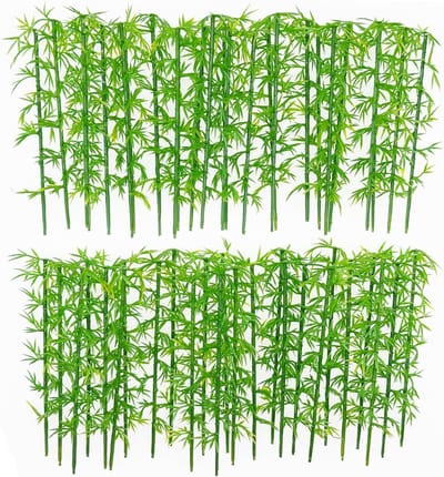 Miniatuur Bamboobomen voor Diorama's, Groene Plastic Bamboebomen voor Landschapsprojecten, Perfect voor Modelbouw en Decoratie (50 stuks, 10 cm)