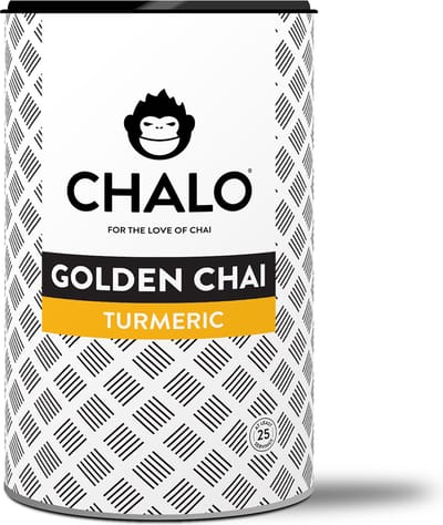 CHALO Vegan Golden Chai - Indian Chai Latte - Kurkuma -  Zwarte Assam thee - 25 porties/ 300GR