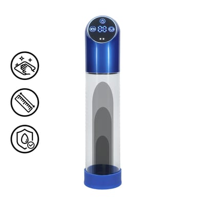 Automatische Waterproof Penispomp - Blauw