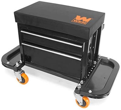 Garage Glider Met Opbergruimte en Zwenkwielen - Comfortabele Mechanische Kruk voor Werkplaats