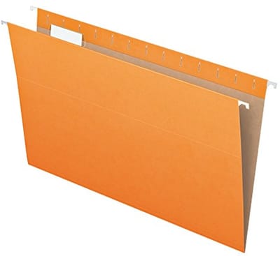 Gerecycleerde hangmappen - wettelijke grootte - oranje - 25 stuks