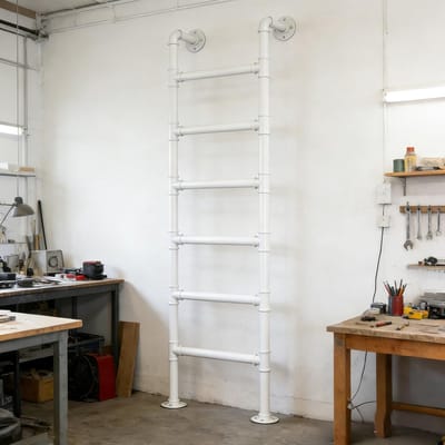 Zoldertrap Metaal - Stapelbed Ladder - Veilige Toegang - Hittebestendige Coating - 170 cm Hoog - Wit