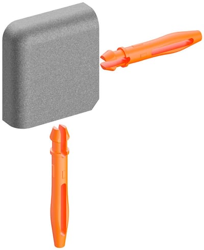 Schlüter Jolly TSG buitenhoek structuur aluminium grijs 10 mm